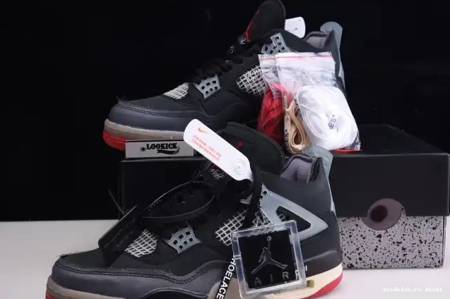 Cheap White Off Jordan 4 x Bred Air CV9388-001 Retro 0327